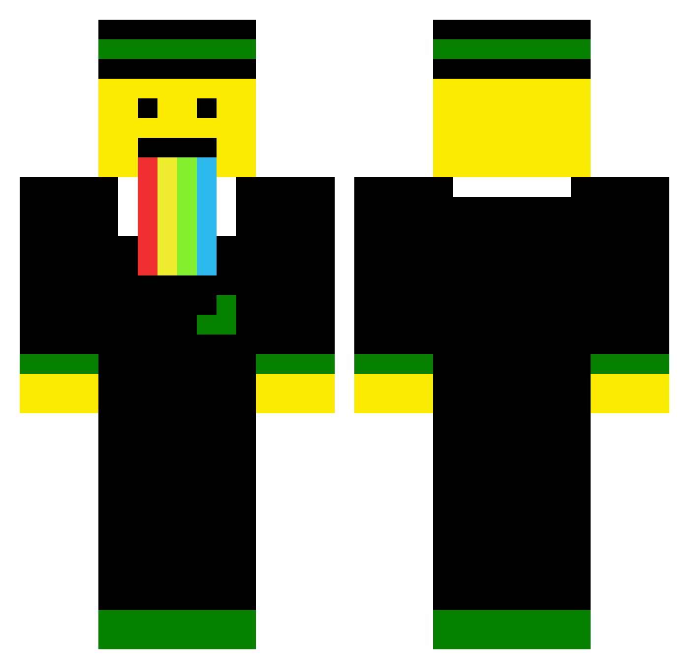 Powerify Minecraft skin, front and back view