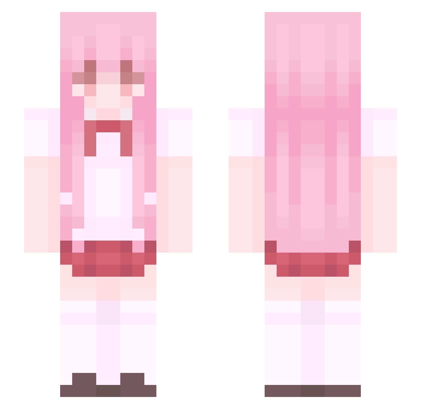 PR3ST2 Minecraft skin, front and back view