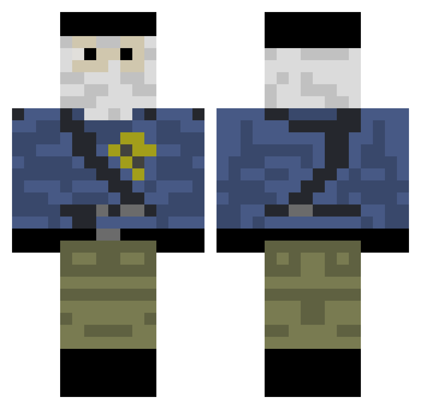 P3yotl Minecraft skin, front and back view
