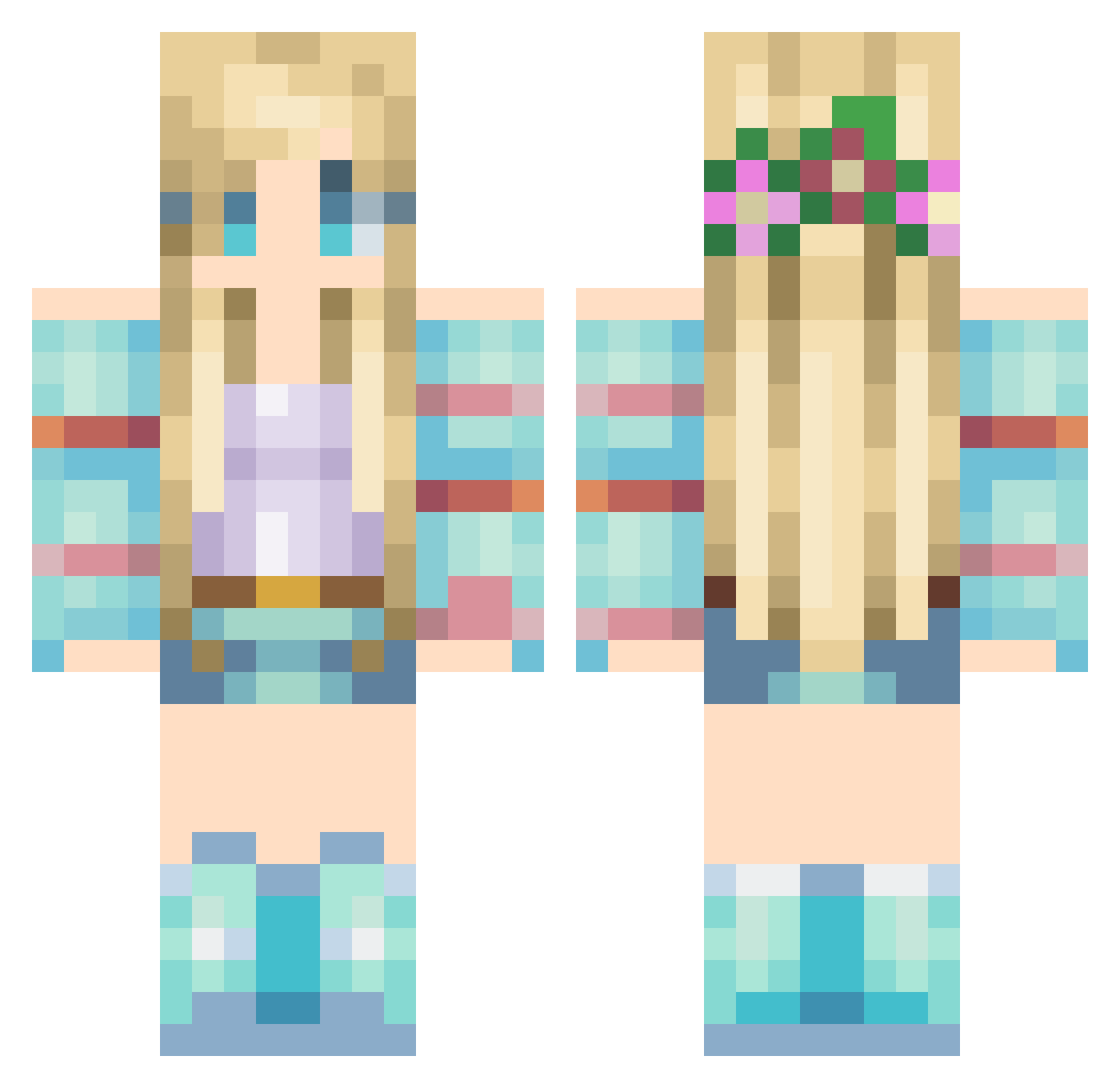 YSalFer Minecraft skin, front and back view