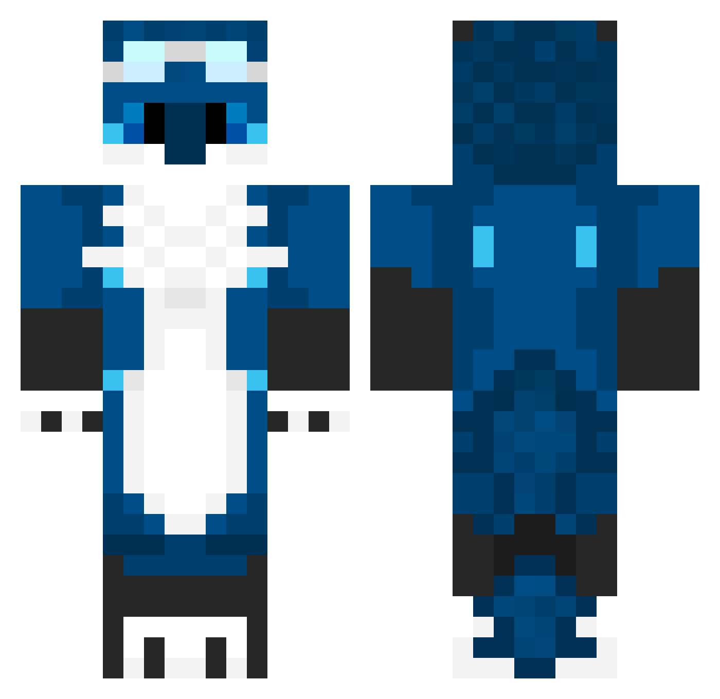 Seiken_Dente Minecraft skin, front and back view