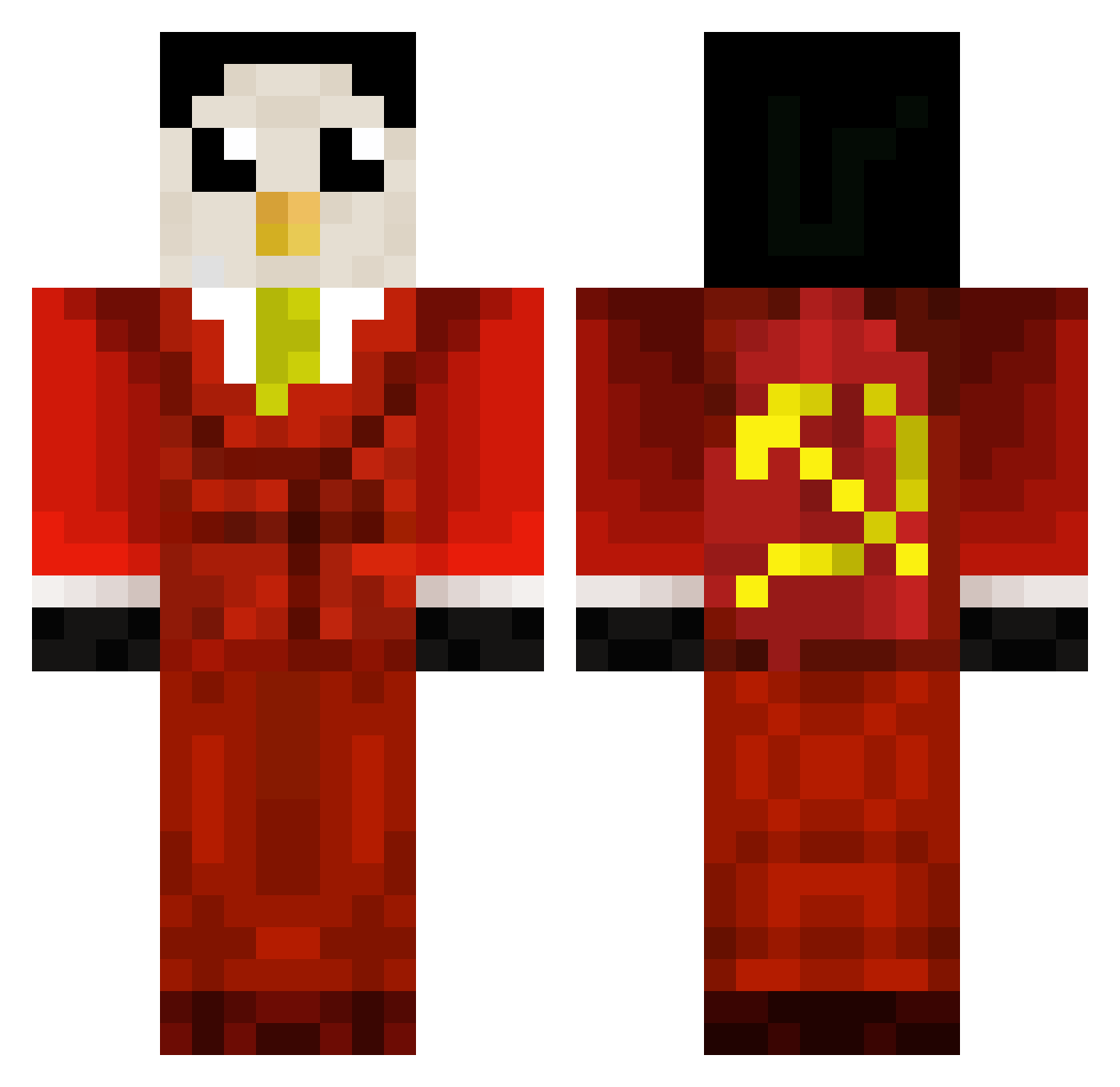 OopsieDoopsie Minecraft skin, front and back view