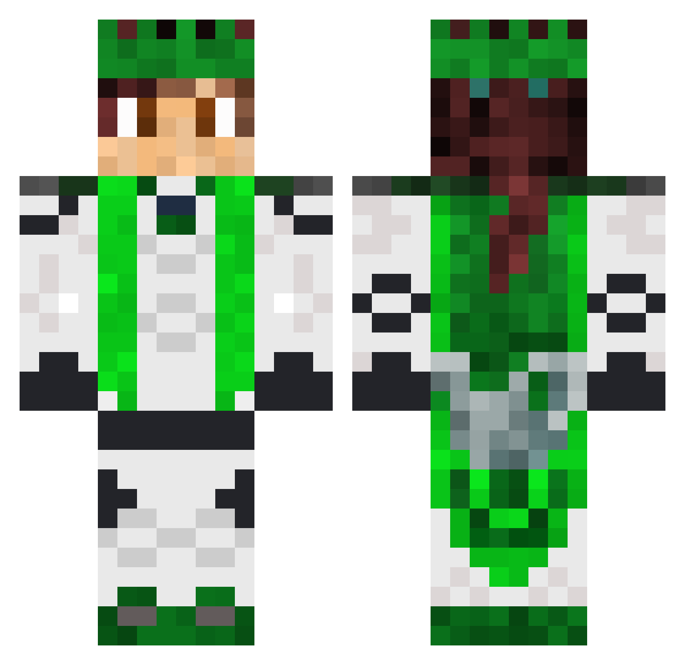 Arthral Minecraft skin, front and back view