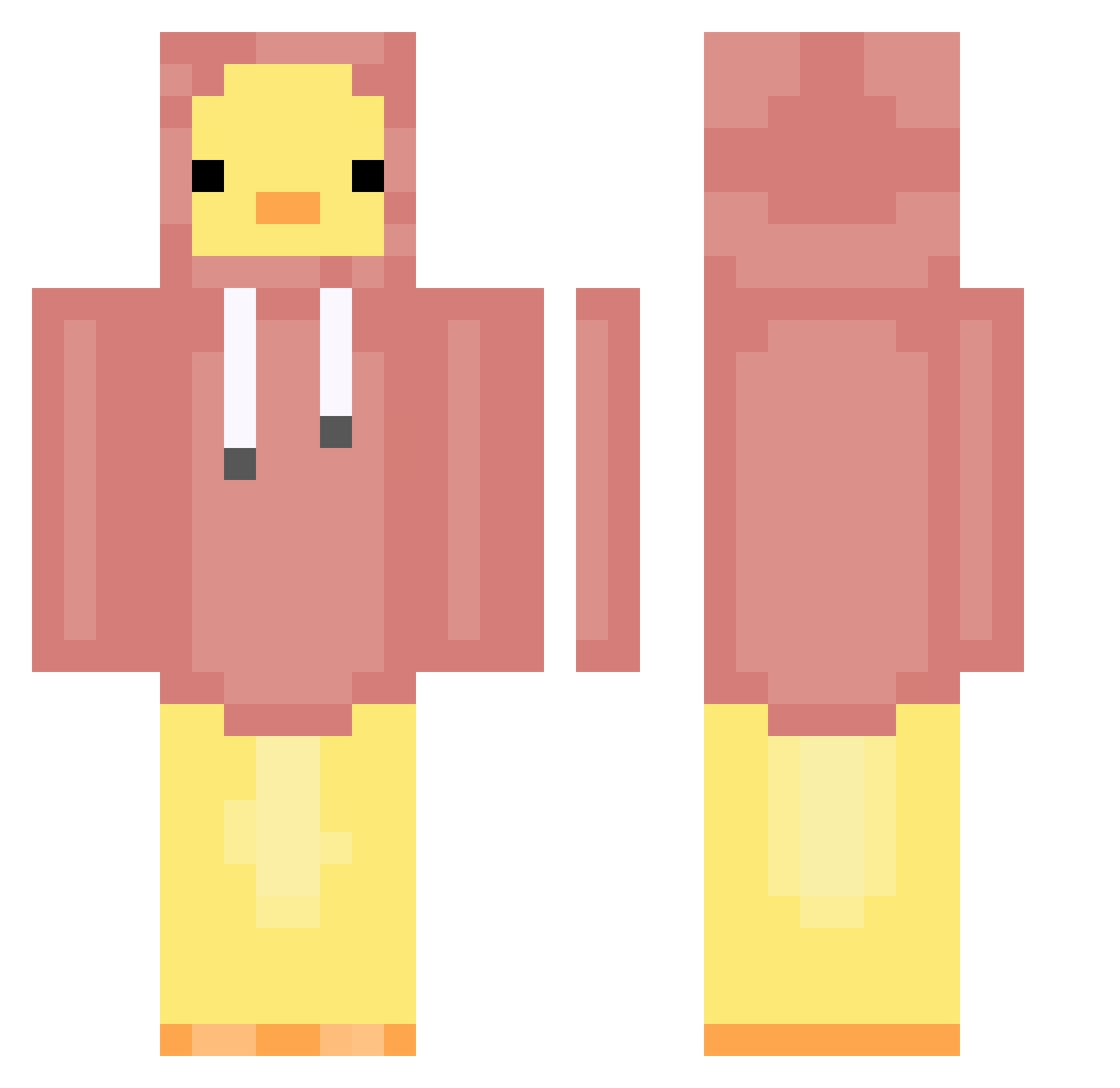 VintageCheese24 Minecraft skin, front and back view