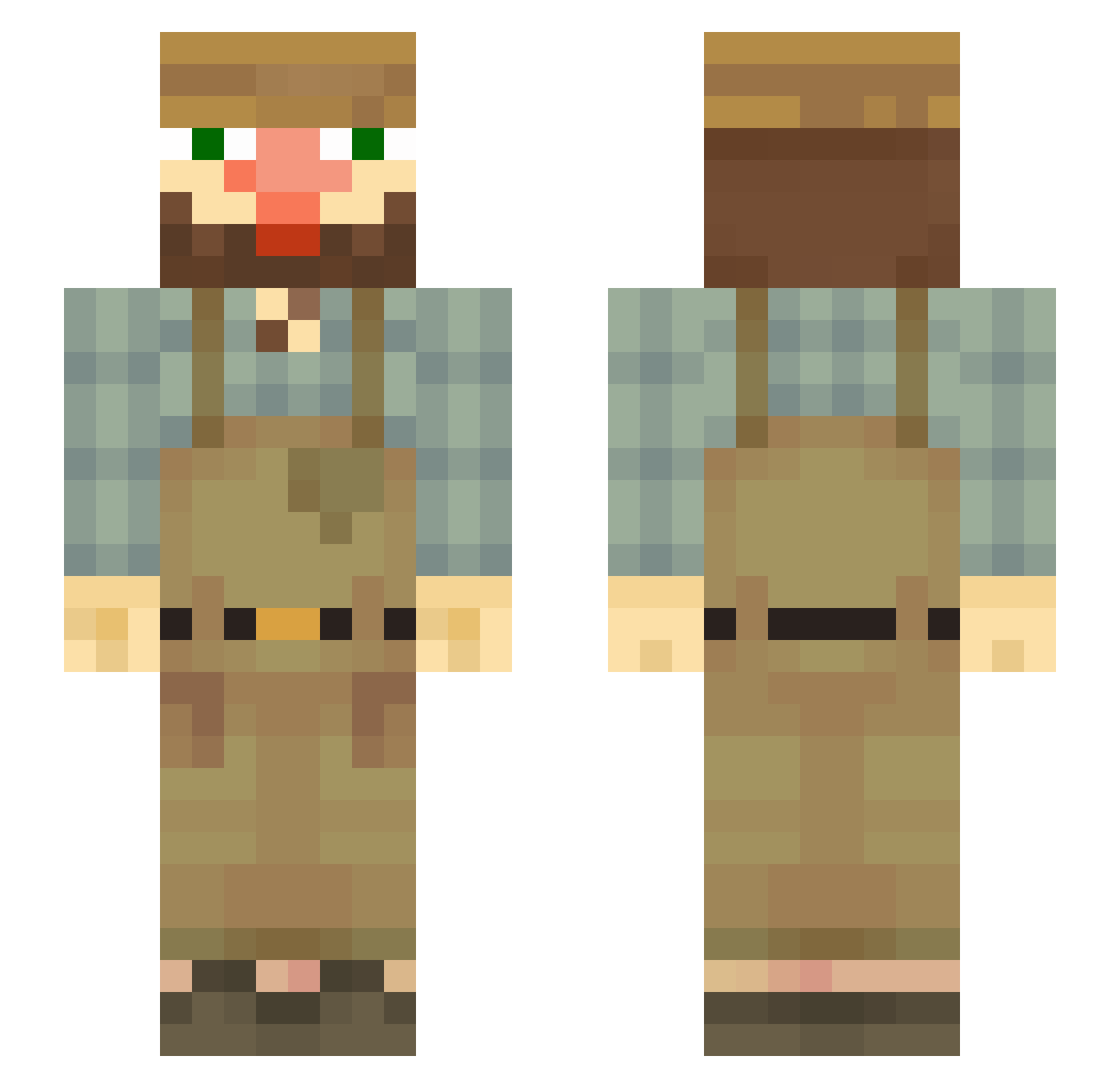 TallPear Minecraft skin, front and back view