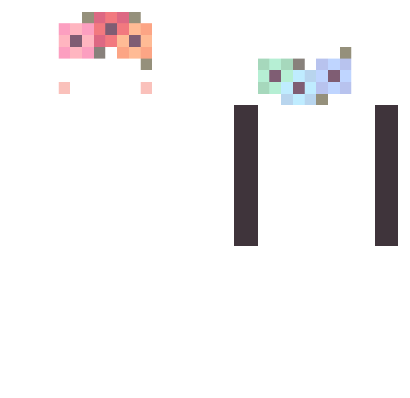 unblushing Minecraft skin, front and back view