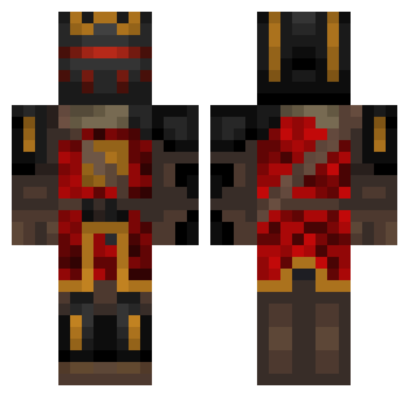 Shadowmastergame Minecraft skin, front and back view