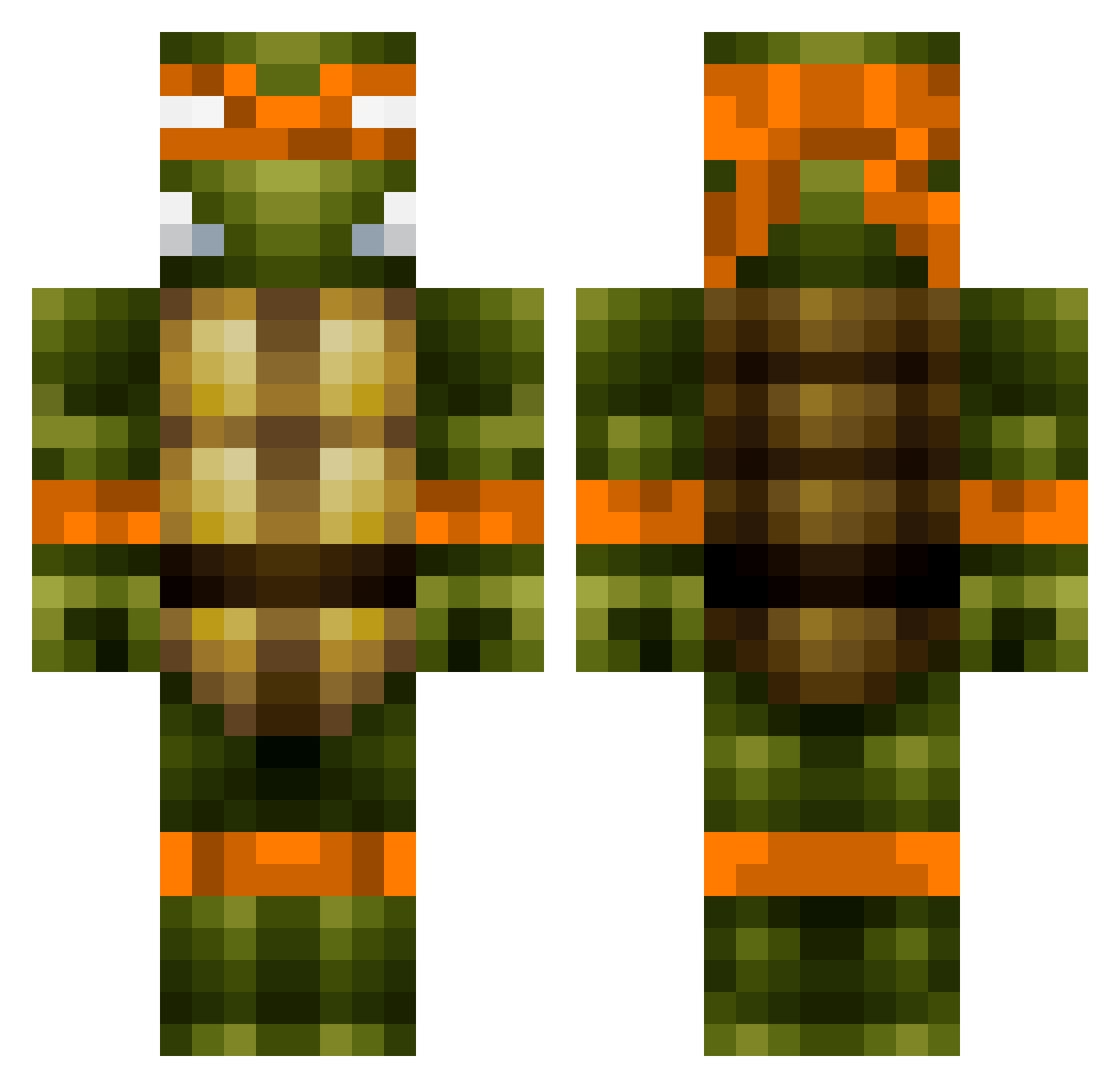 Wemnoch Minecraft skin, front and back view