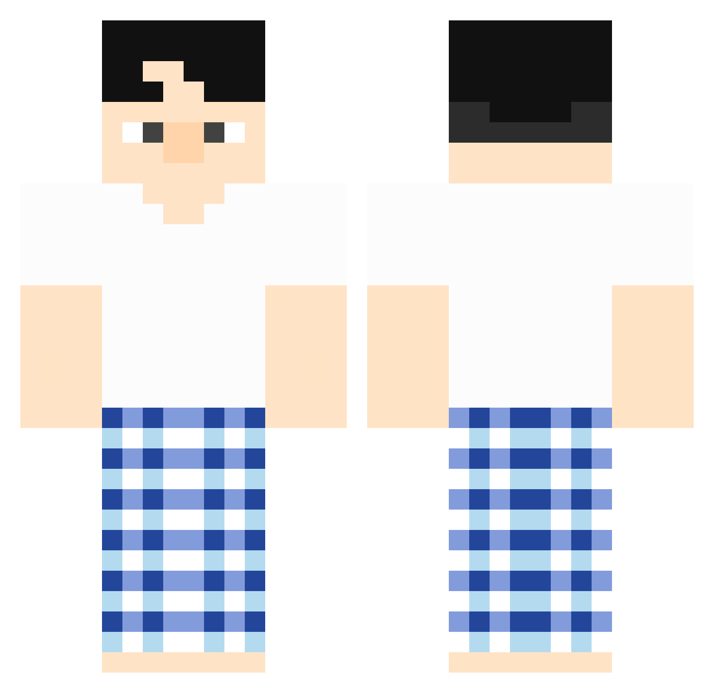 zzangcuty Minecraft skin, front and back view