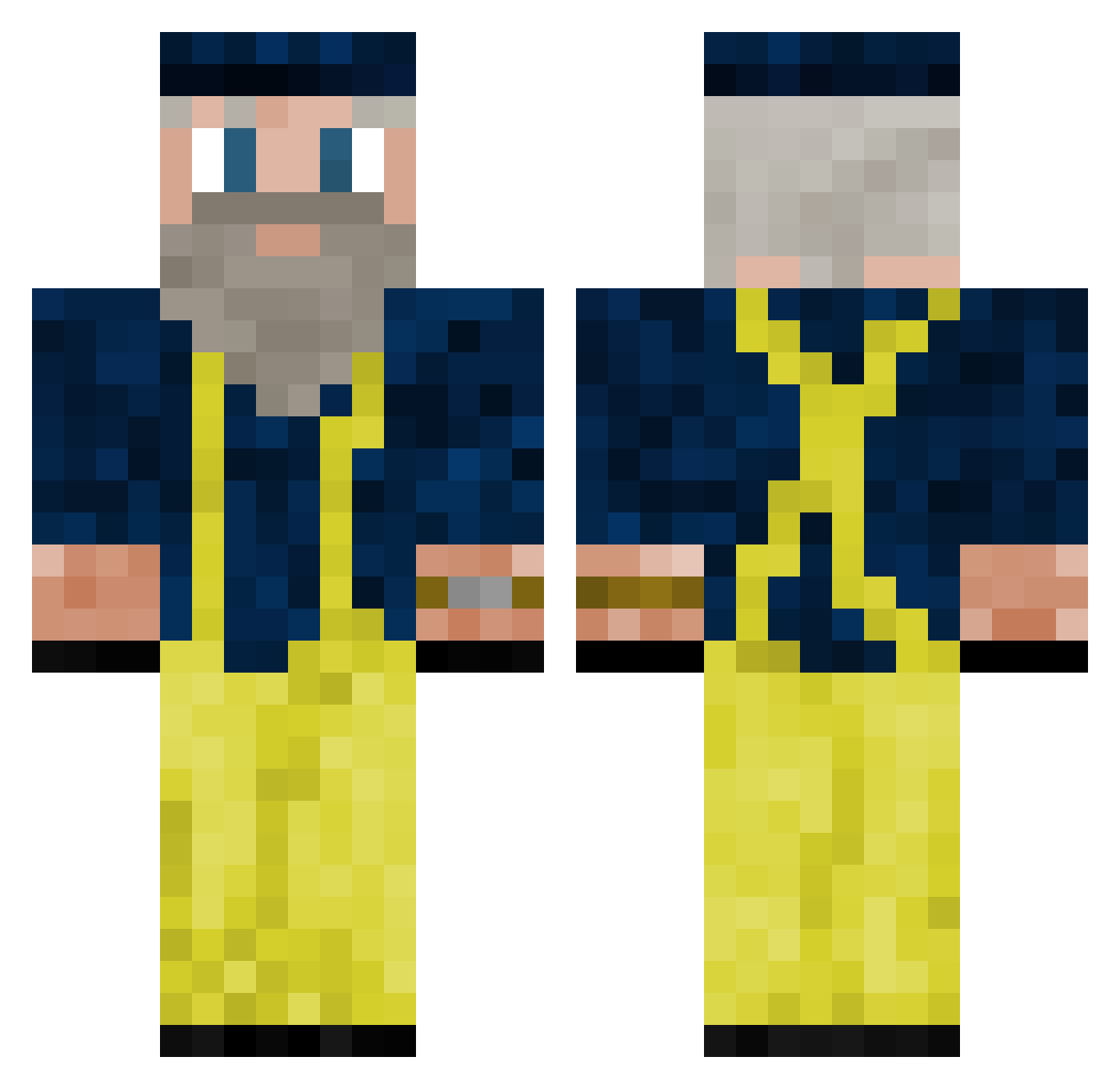 AlbinoEgg Minecraft skin, front and back view