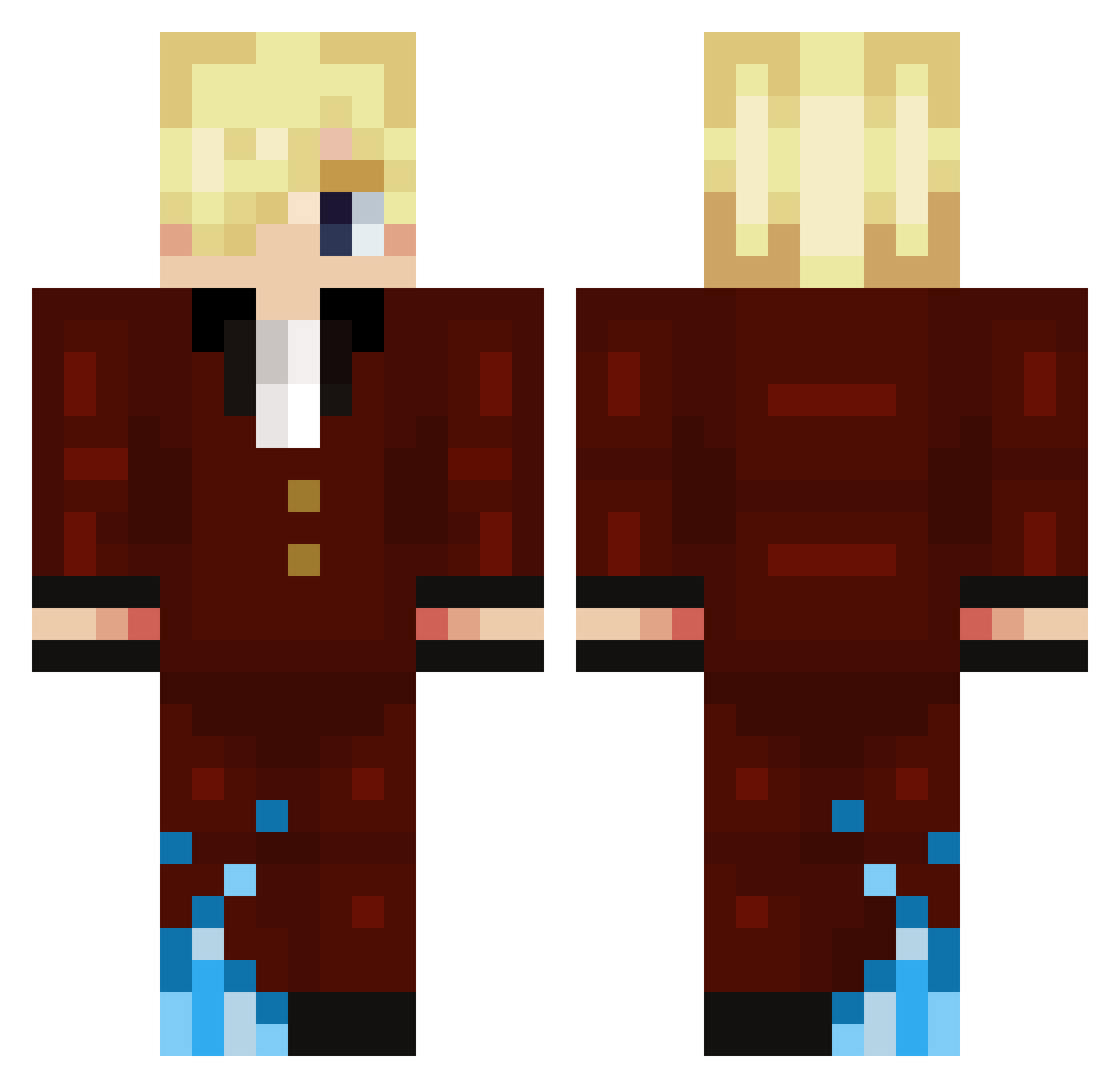 DethDiego Minecraft skin, front and back view