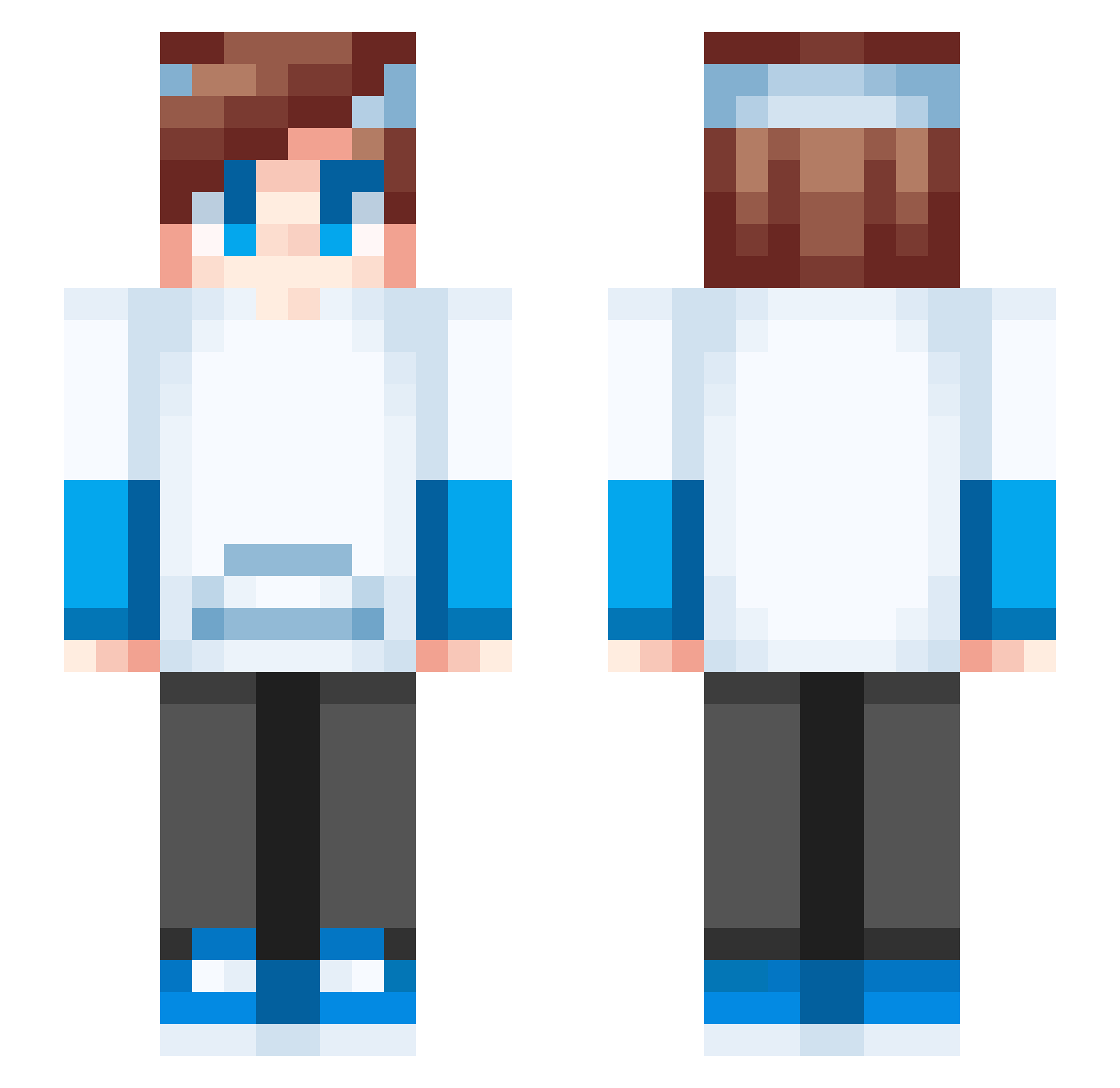 TrapsyLegend Minecraft skin, front and back view