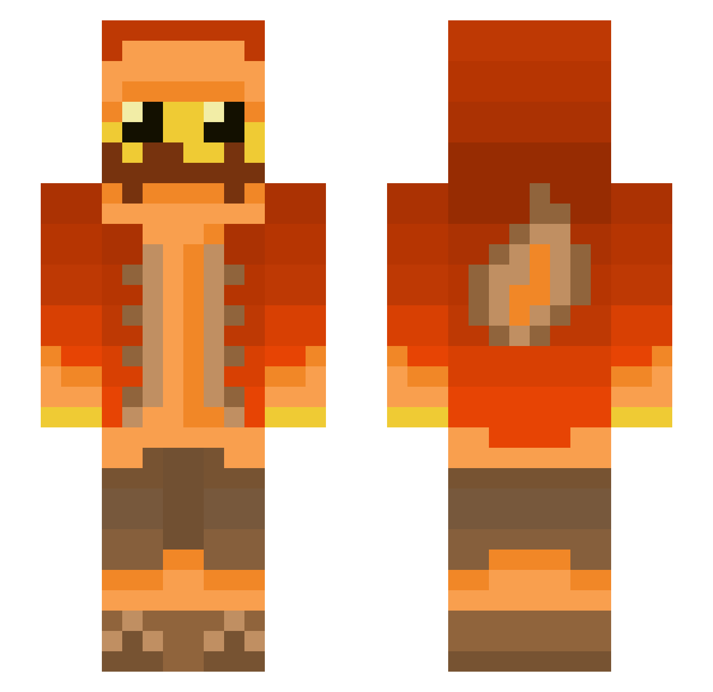 NeonPhantom42 Minecraft skin, front and back view