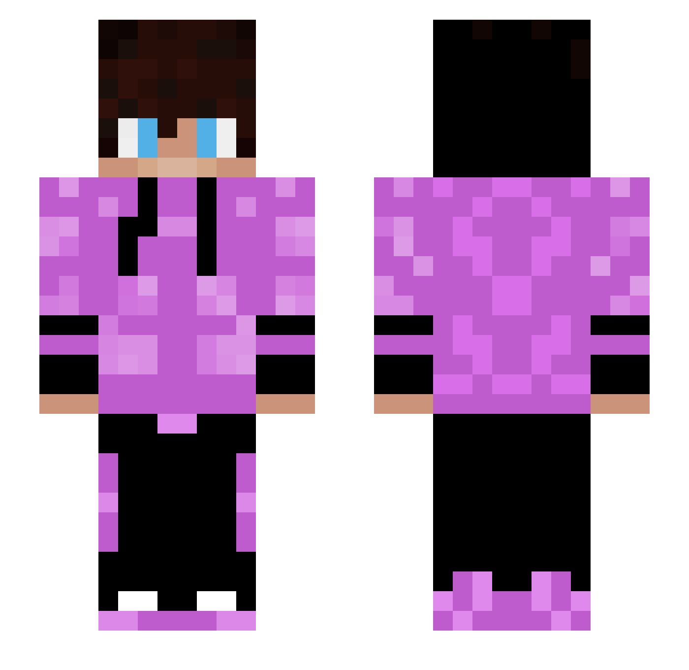 scr34my Minecraft skin, front and back view