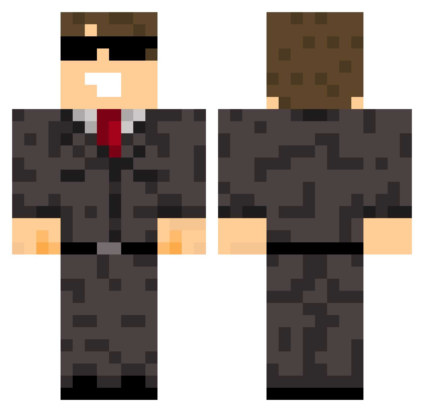 7b7t Minecraft skin, front and back view