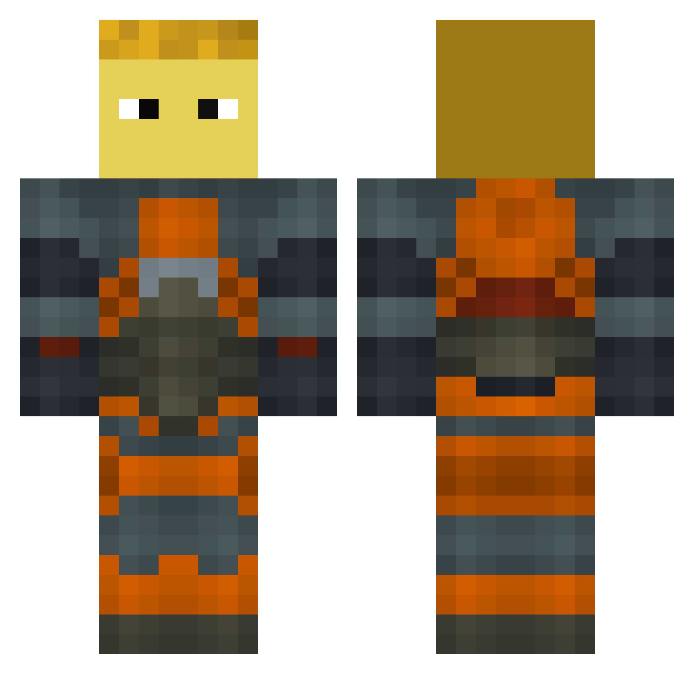 SpilleMarkuus Minecraft skin, front and back view