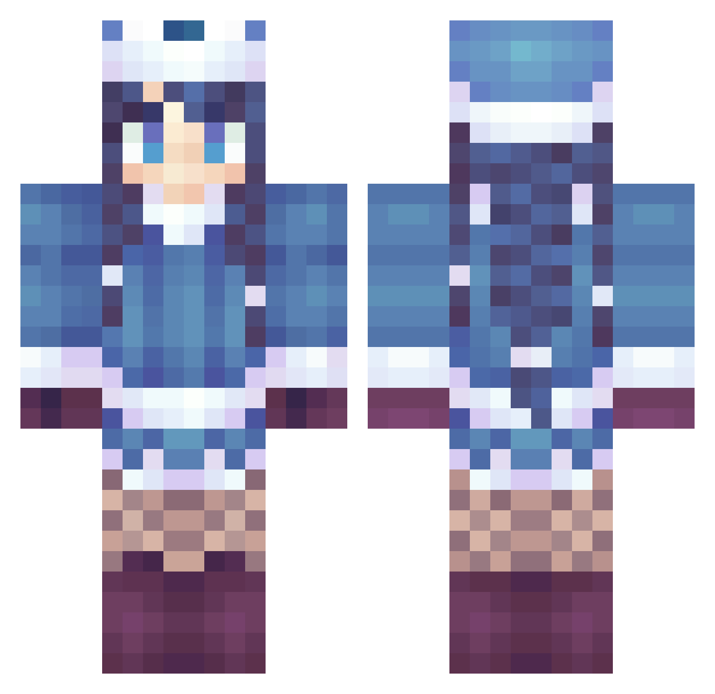 swoops Minecraft skin, front and back view