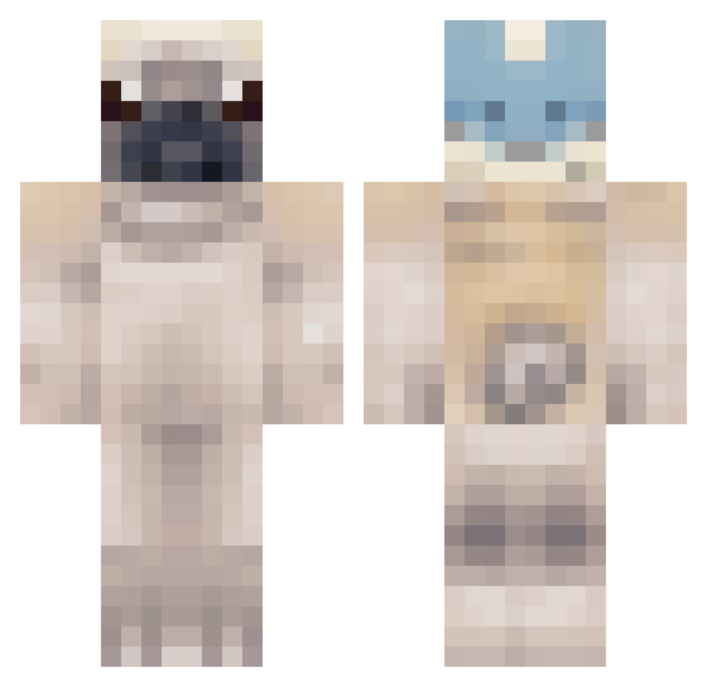 Feverrtime Minecraft skin, front and back view