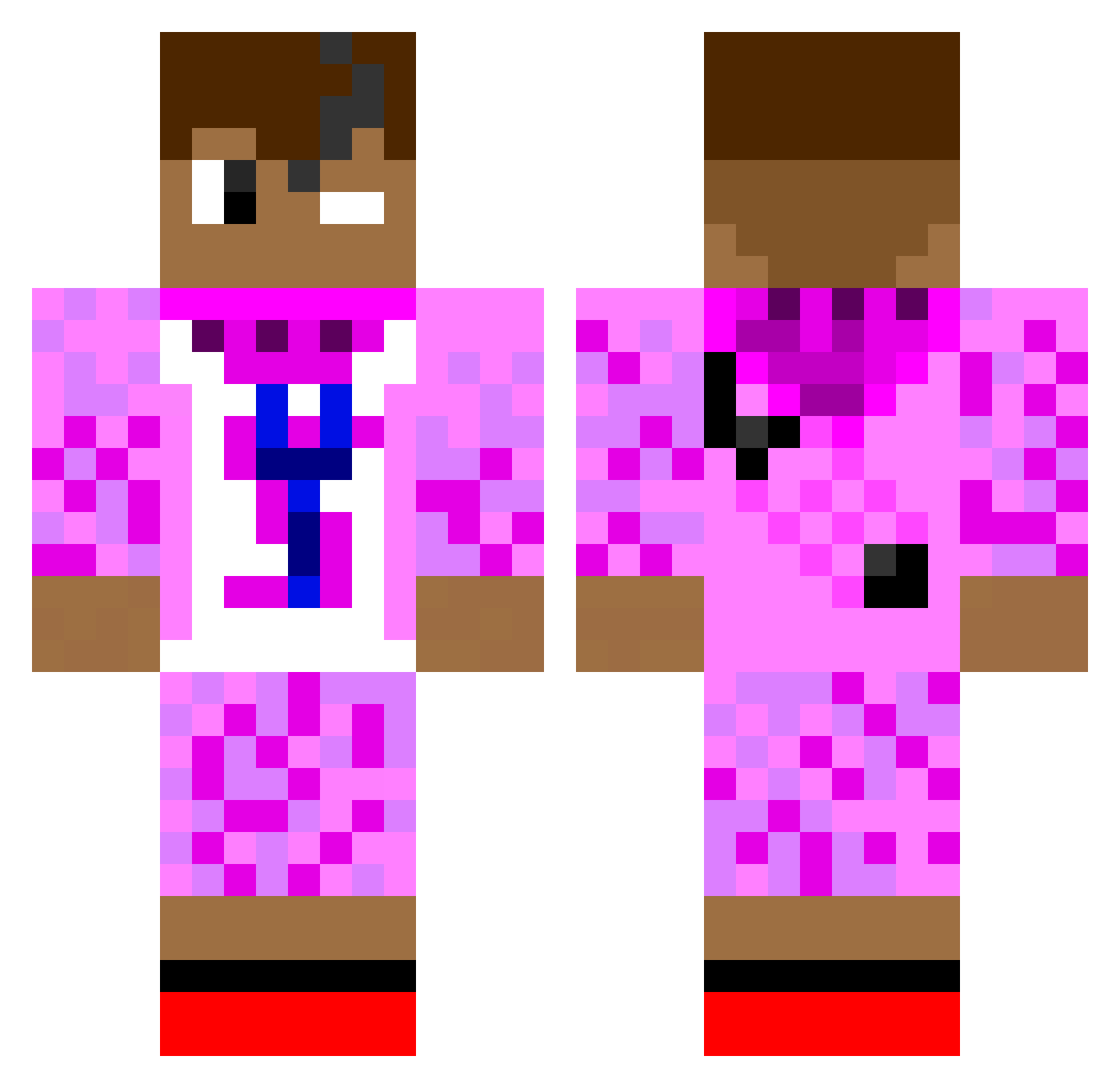 W11loZ Minecraft skin, front and back view