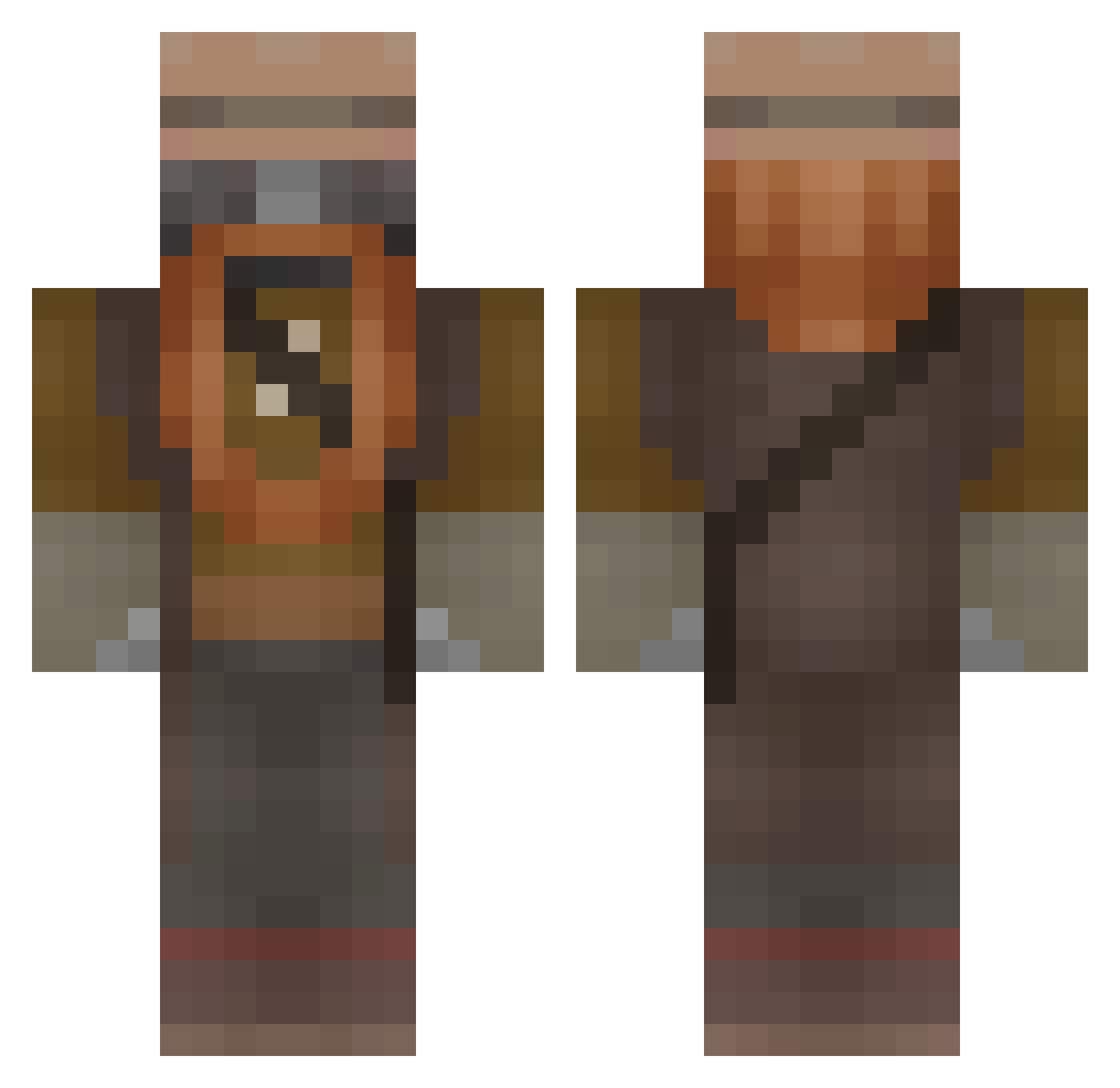 B0ngbur Minecraft skin, front and back view