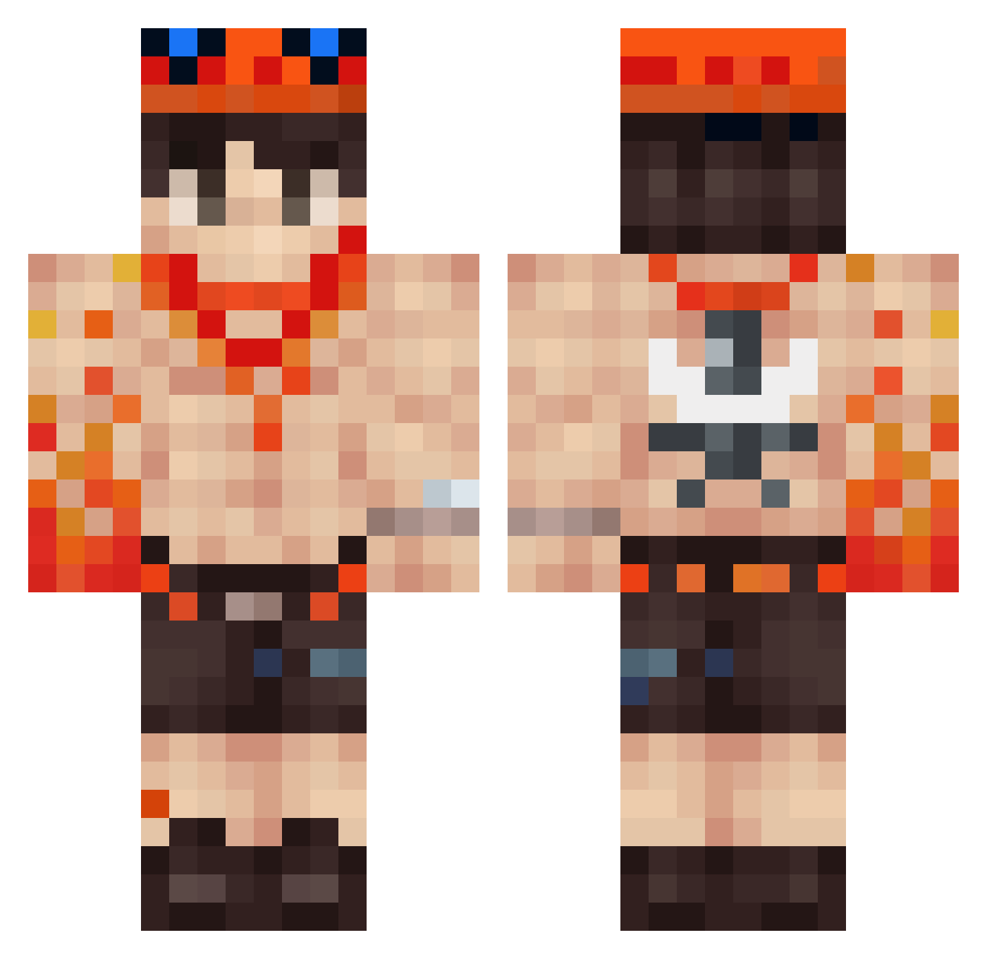 qNotRobbo Minecraft skin, front and back view