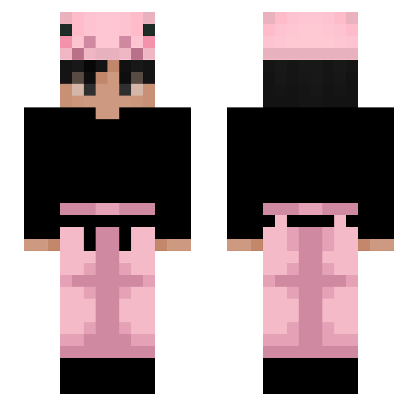xndruu Minecraft skin, front and back view