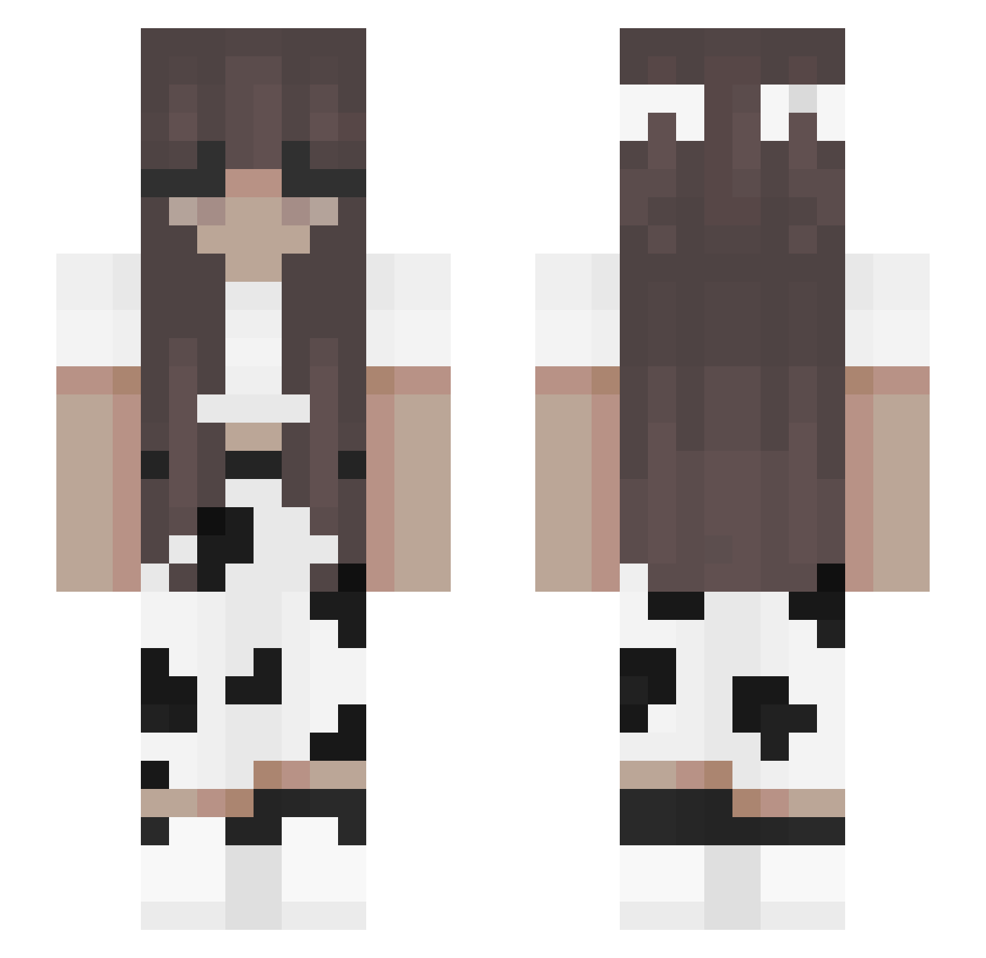 OhJxlie Minecraft skin, front and back view