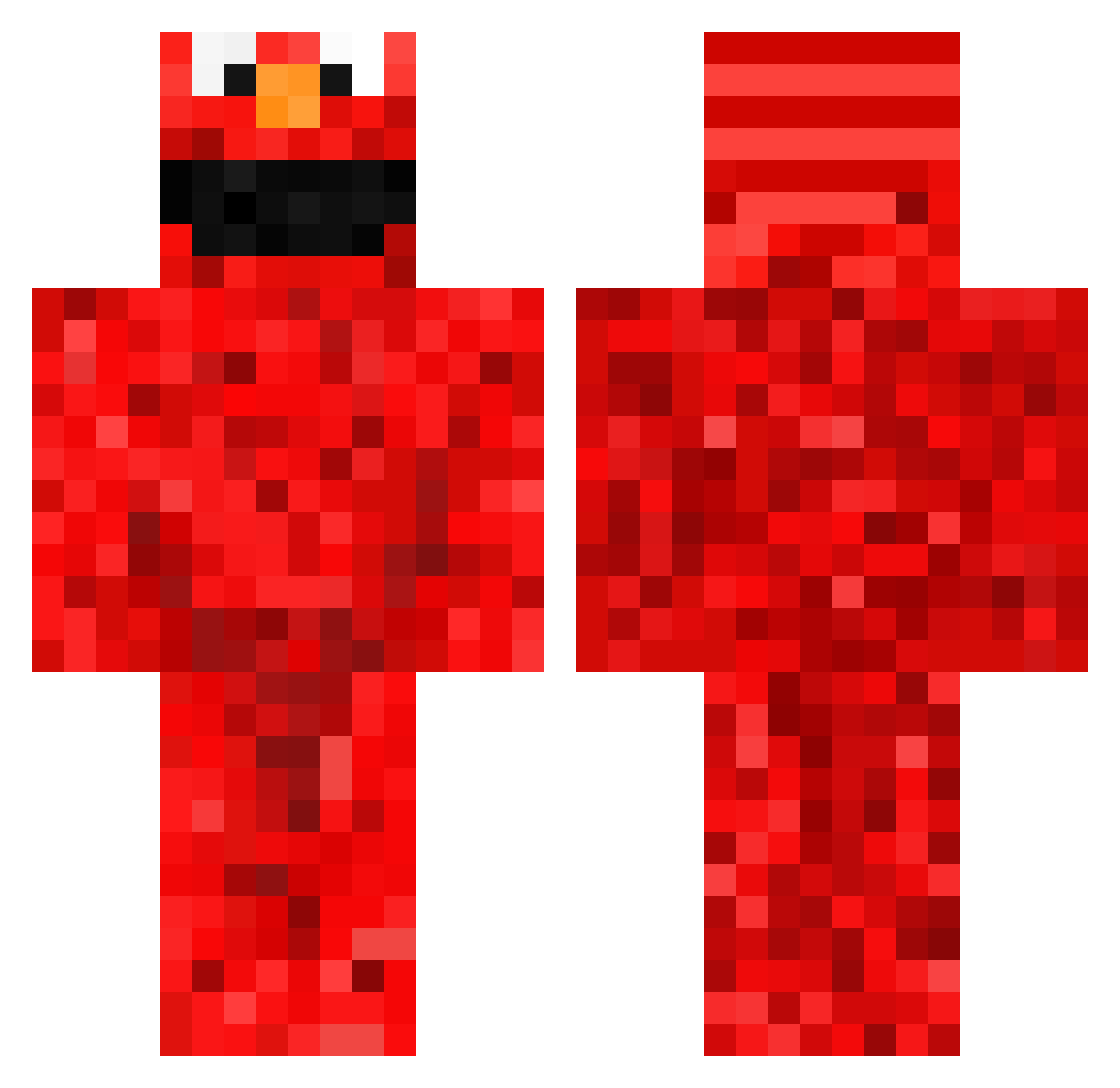 Impact327 Minecraft skin, front and back view