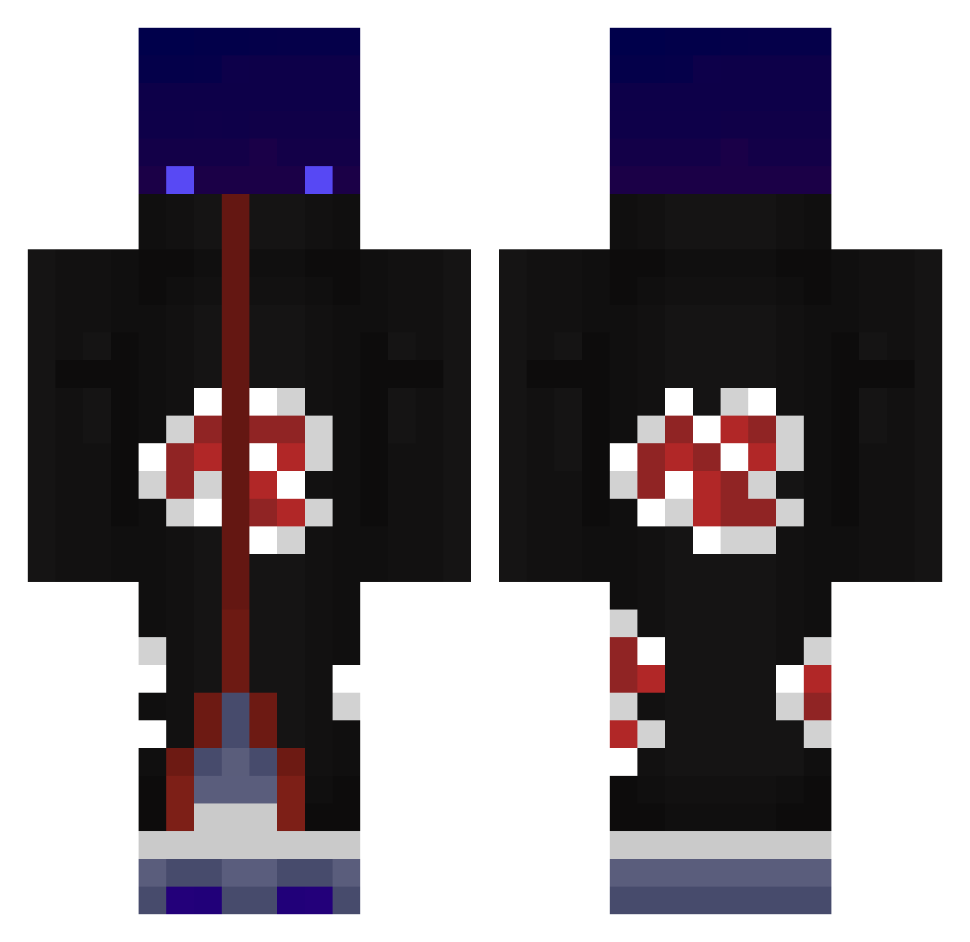 Murfy Minecraft skin, front and back view