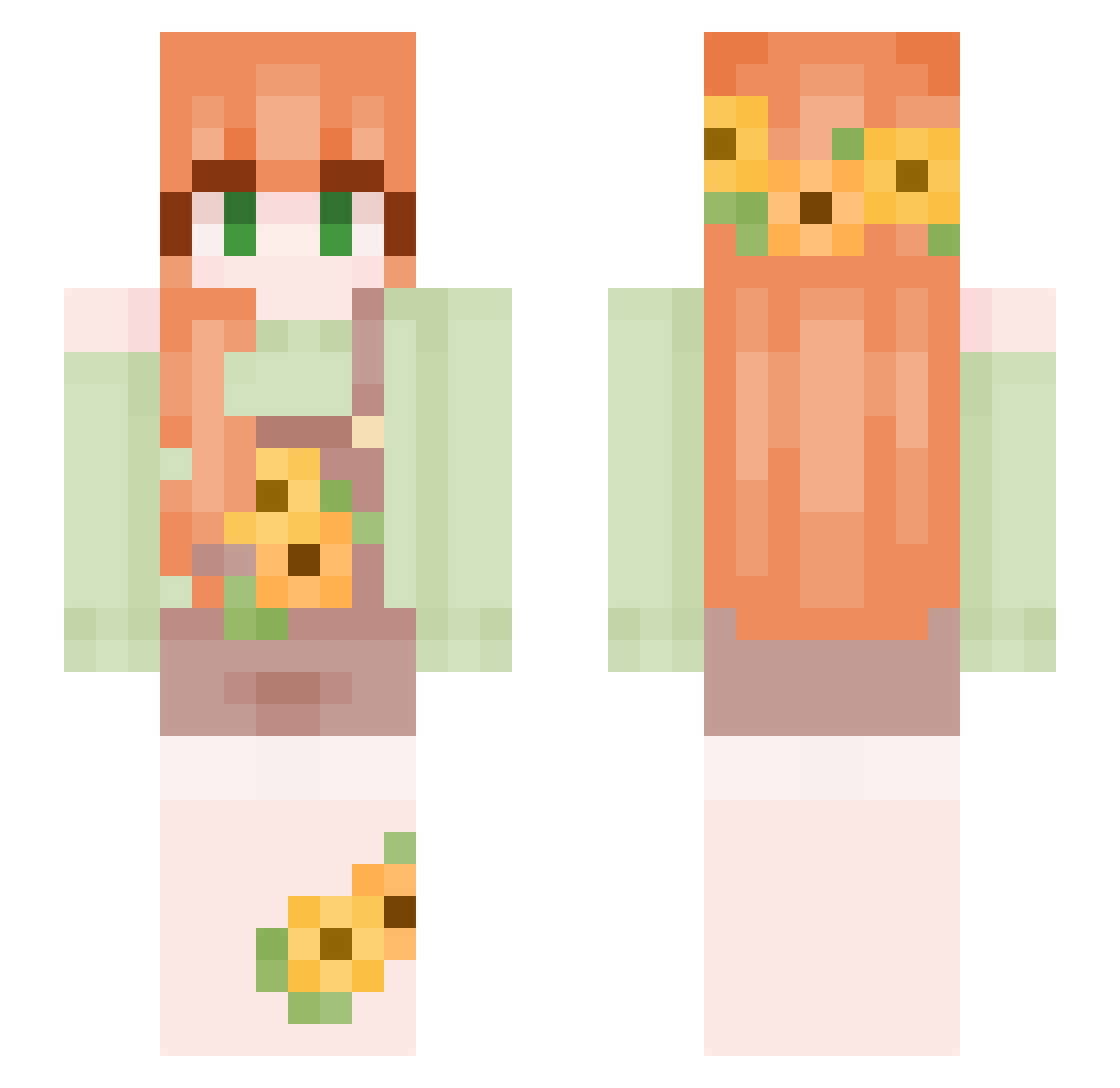 RadicalFox666 Minecraft skin, front and back view