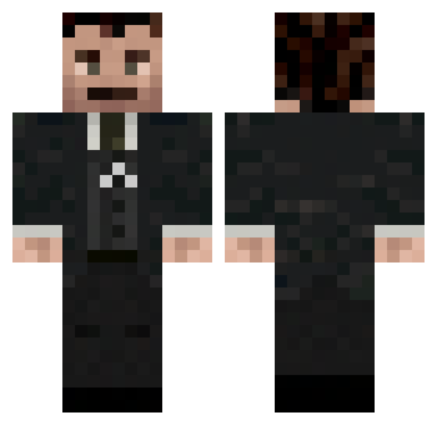 Amphibiotic Minecraft skin, front and back view