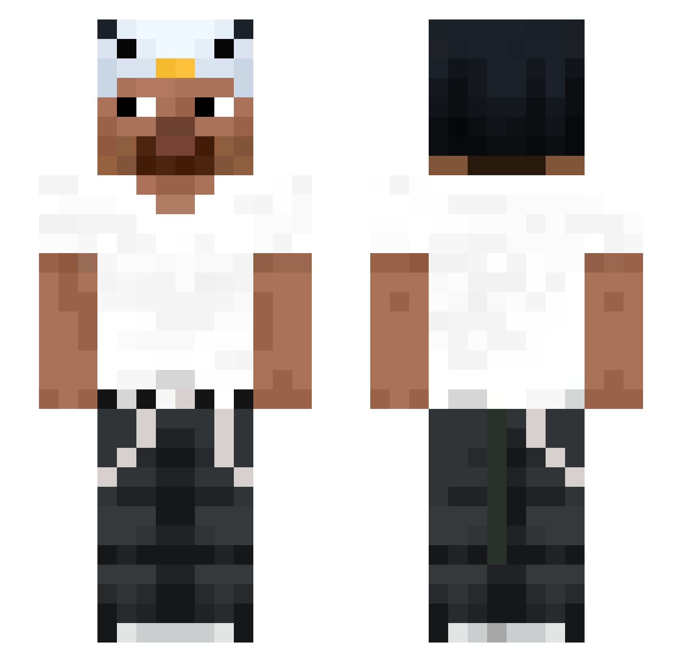 Recayed Minecraft skin, front and back view