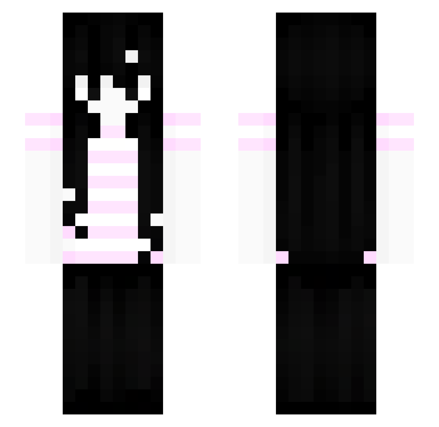 Volataile Minecraft skin, front and back view