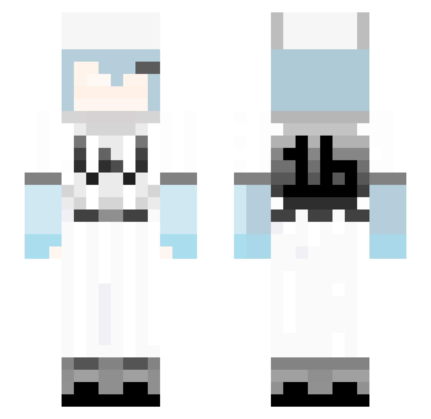 bluefoungs Minecraft skin, front and back view