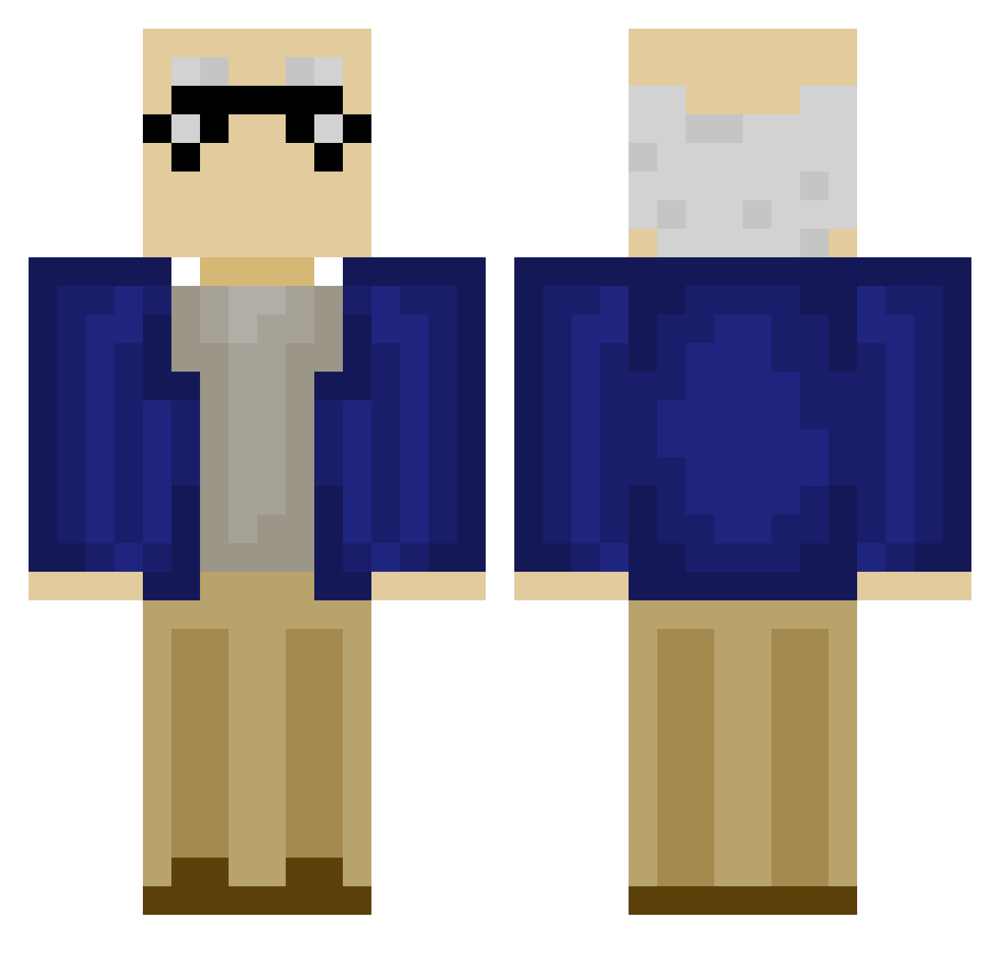 Bigmessjess Minecraft skin, front and back view