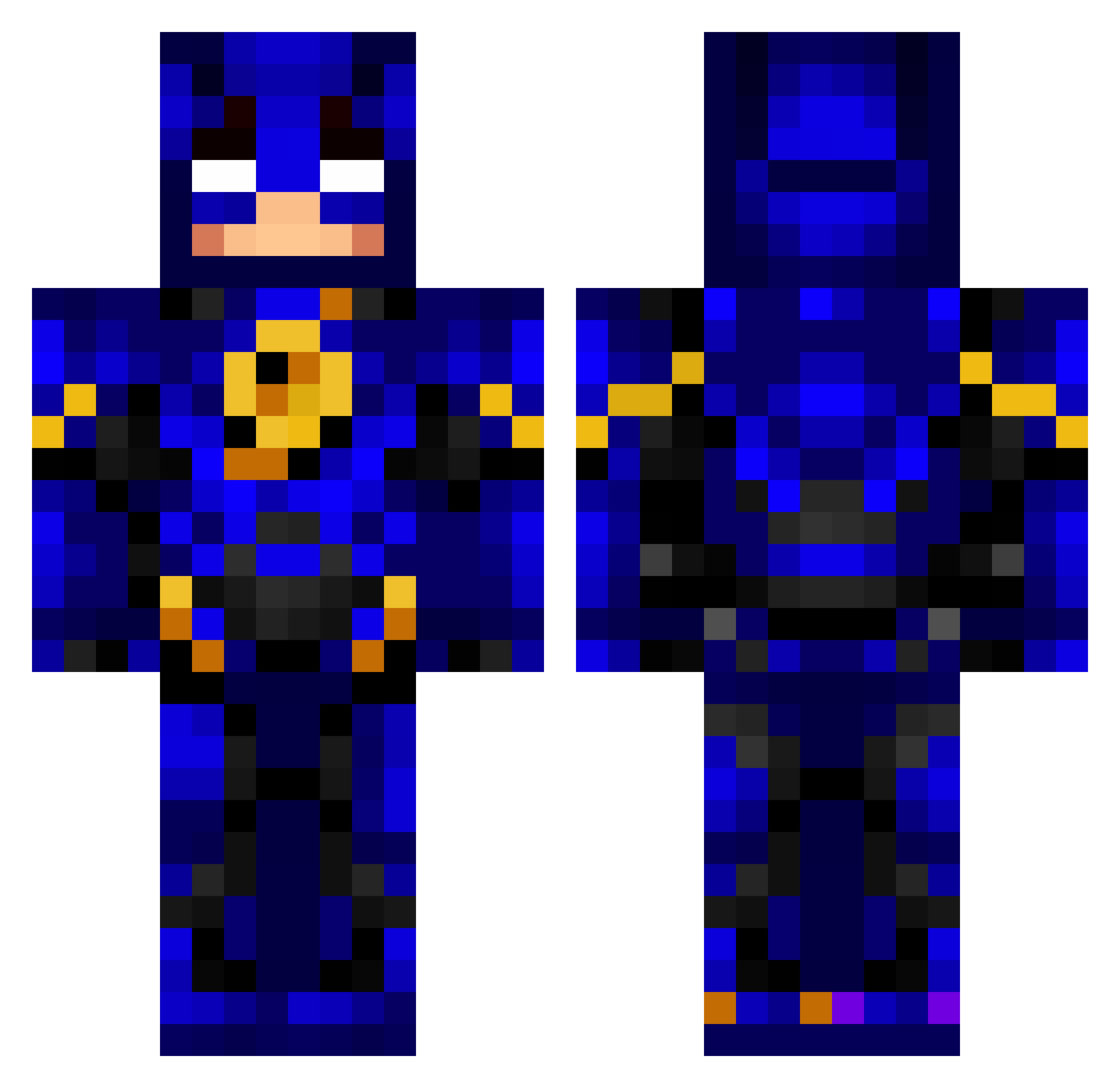 AniEzy Minecraft skin, front and back view