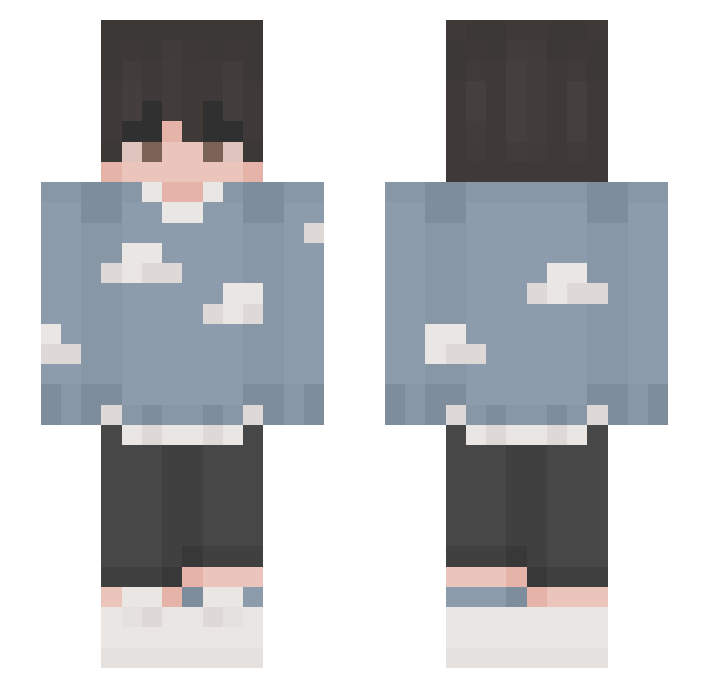 SadclaudS Minecraft skin, front and back view