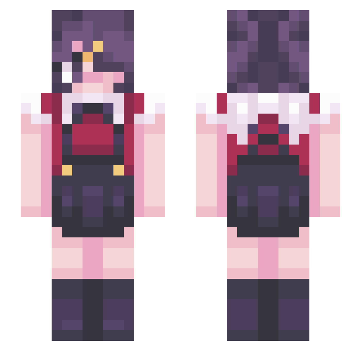 Rain2143 Minecraft skin, front and back view