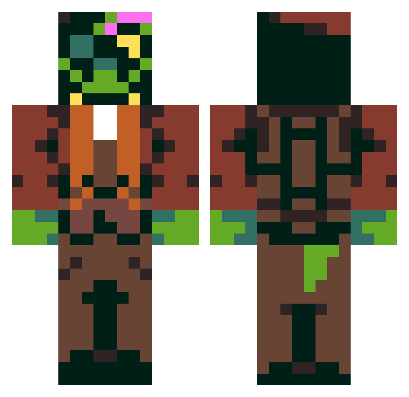 Coconut_Doug Minecraft skin, front and back view