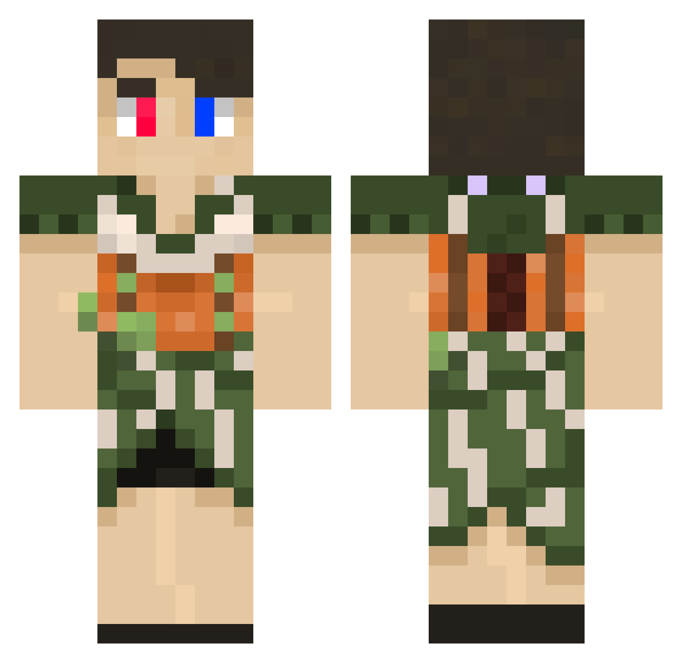ArsneLupin Minecraft skin, front and back view