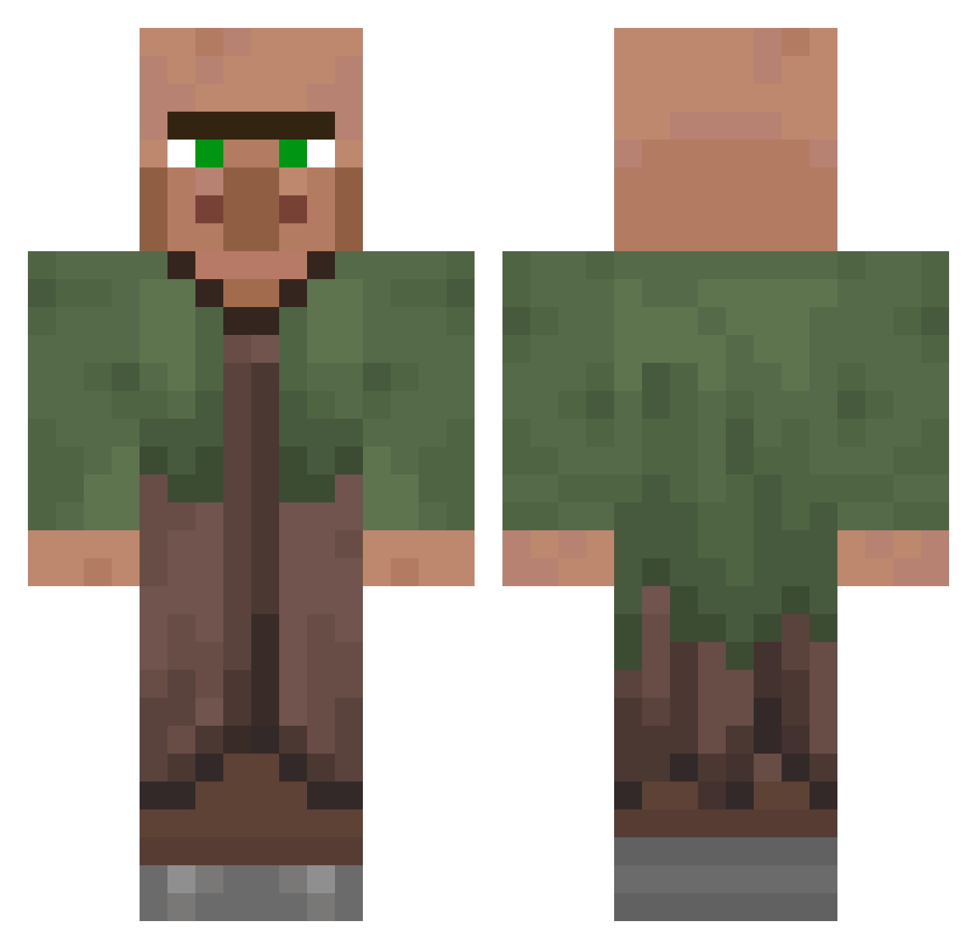 Wryzeez Minecraft skin, front and back view