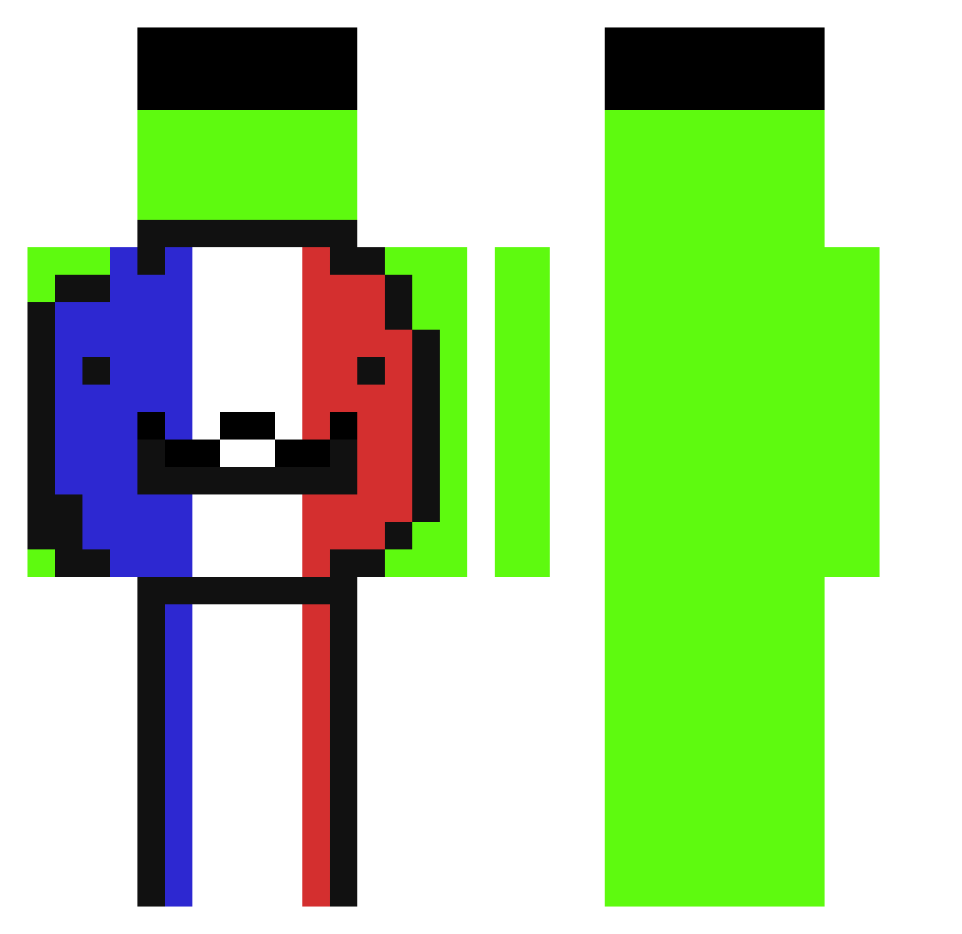 ExterNoob2000 Minecraft skin, front and back view