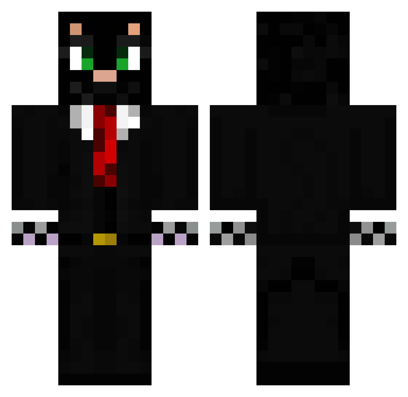 KatzOW Minecraft skin, front and back view
