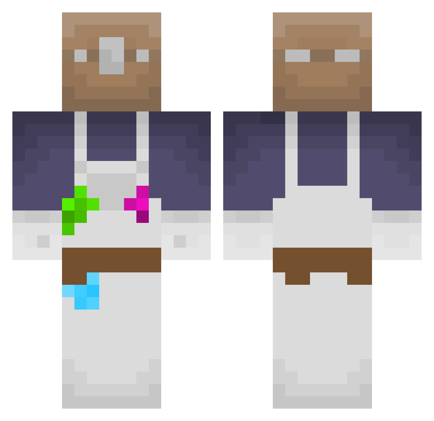 Casman151 Minecraft skin, front and back view