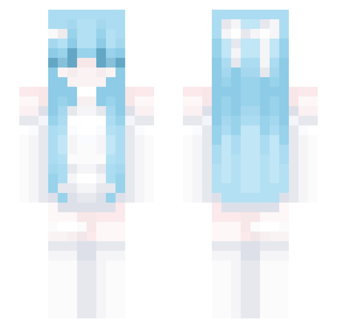 Vivres Minecraft skin, front and back view