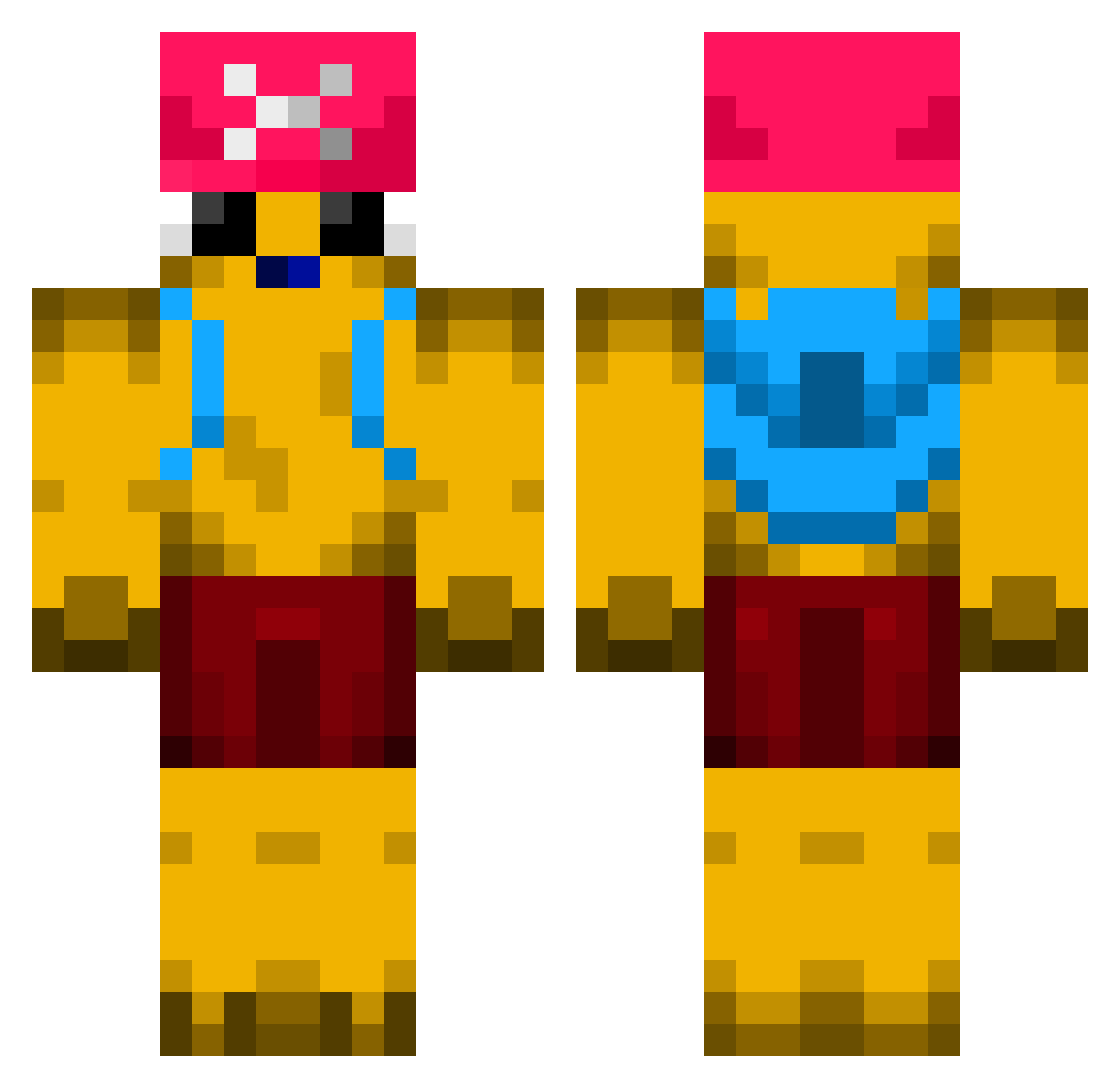 Arrayment Minecraft skin, front and back view