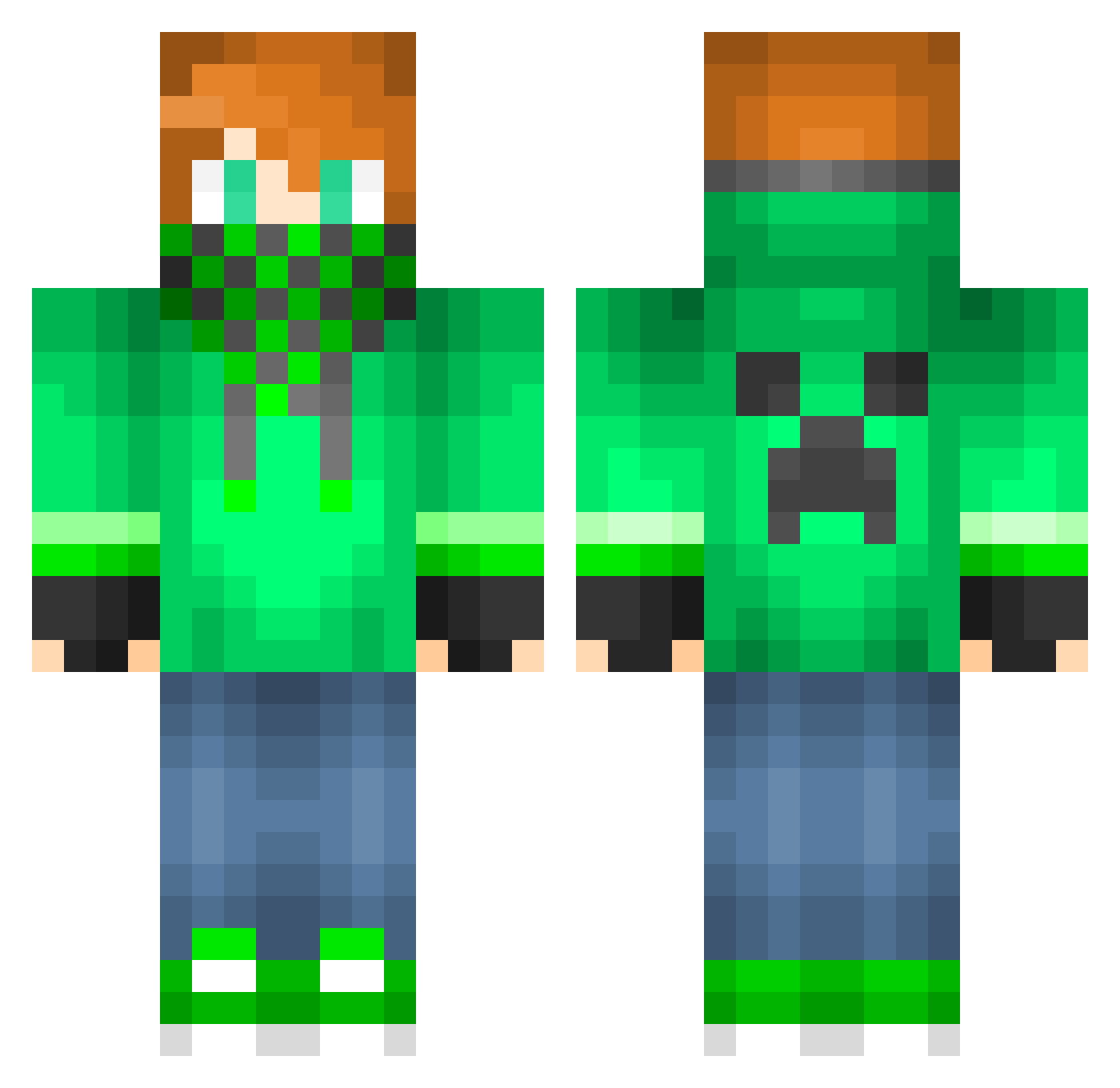 PoopStain_69 Minecraft skin, front and back view