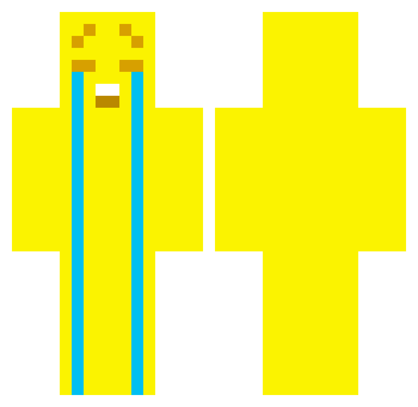Bumi01 Minecraft skin, front and back view