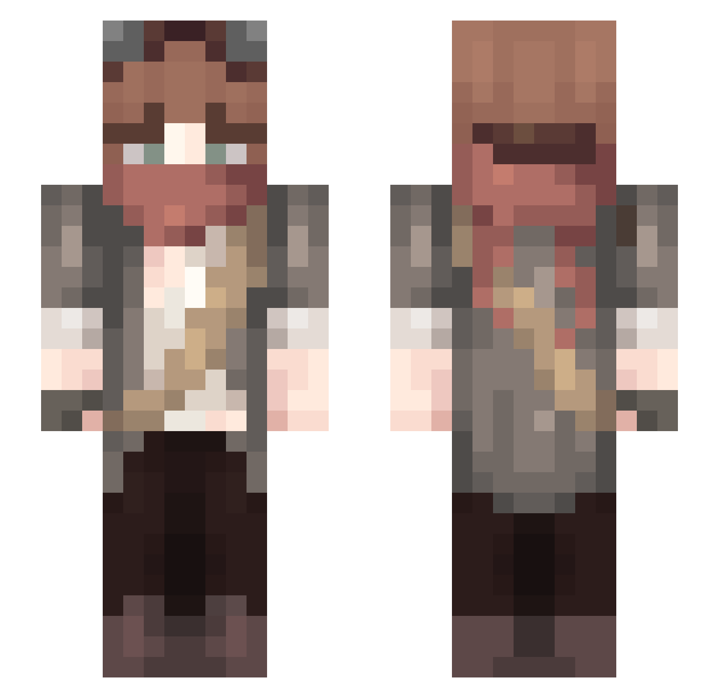YaKiddinq Minecraft skin, front and back view
