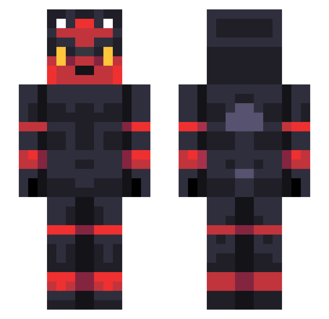 Blazy Minecraft skin, front and back view